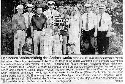 Schützenfest Andreaswerk 1999